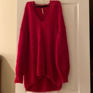 HOT PINK FREE PEOPLE SWEATER